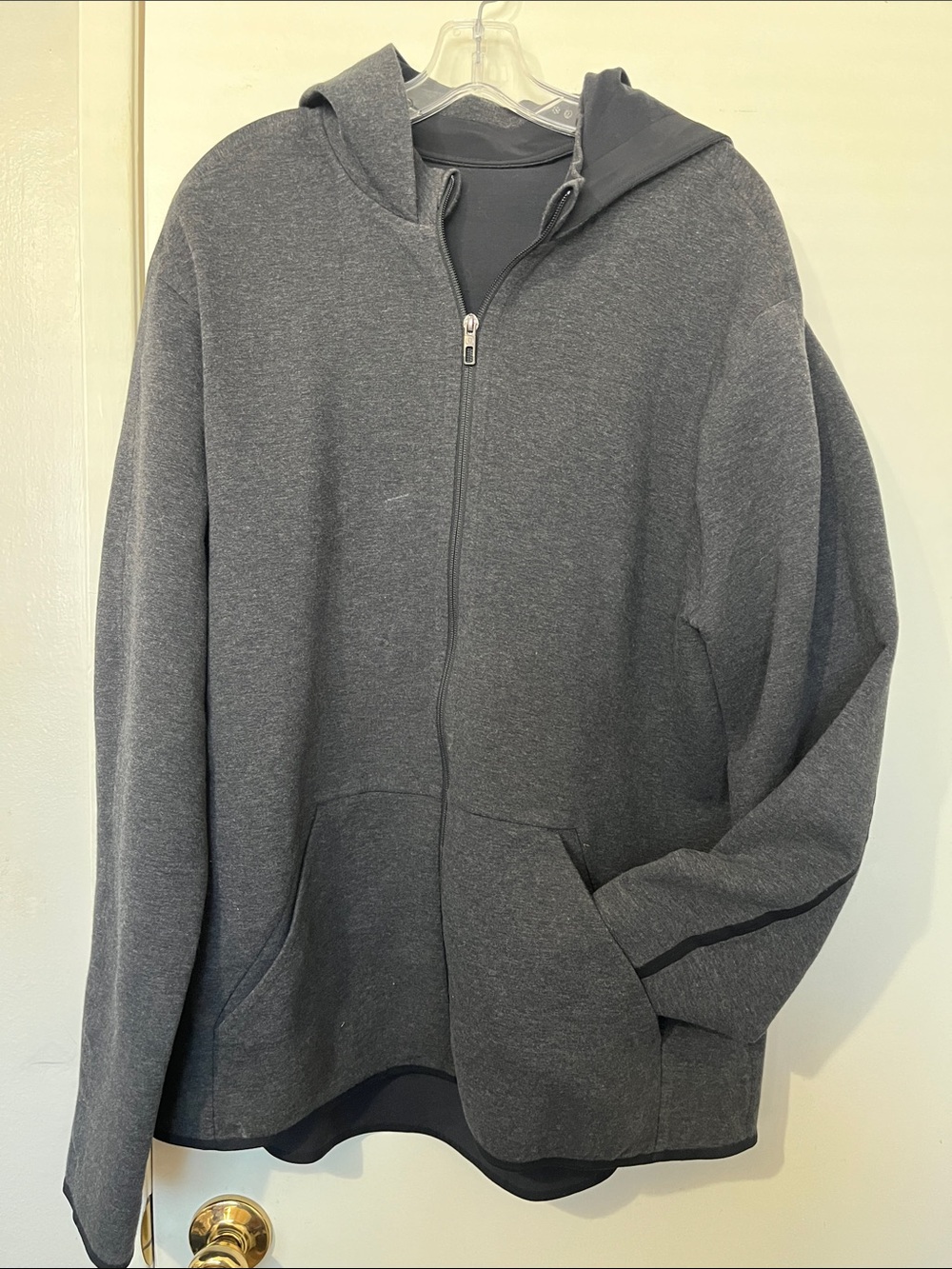 Men's Charcoal Gray Full-Zip Hoodie Size XXL